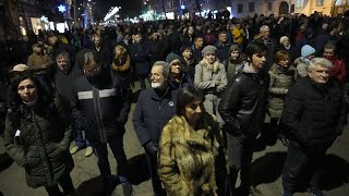 Protests against fraudulent elections continue in Belgrade [upl. by Eednam47]