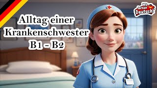 Deutsche Geschichte Krankenschwester  Alltag einer Krankenschwester  Deutsch lernen durch Hören [upl. by Hsevahb]