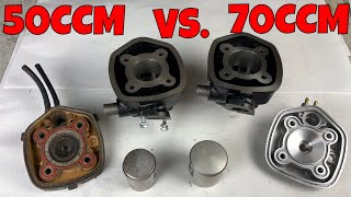 Original 50ccm Zylinder VS 70er Standart Zylinder  wie verdoppelt er die Leistung [upl. by Oinotnaesoj]