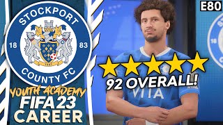 WE SIGN THE WORLDS BEST MIDFIELDER FIFA 23 YOUTH ACADEMY CAREER MODE  STOCKPORT EP 80 [upl. by Eeramit]