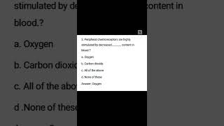 Regulation of respiration MCQ for competitive exams respirationexamsanatomy physiologyquiz [upl. by Tymothy]