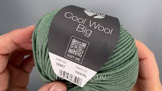 Lana Grossa Cool Wool Big 967 Серозелёный [upl. by Strickman]