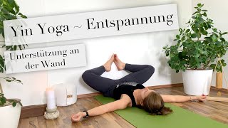 Yin Yoga an der Wand 🧘‍♀️  sanftes Yoga  Entspannung amp Wohlfühlalarm 🌼 [upl. by Annonyw100]