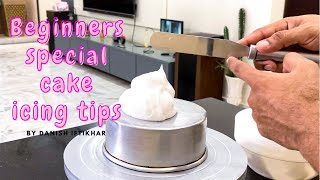 Cake Icing Tutorial for Beginners  Whip Cream Cake  Beginners Special [upl. by Erialc427]