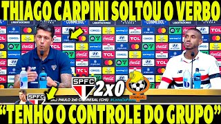 THIAGO CARPINI SOLTOU O VERBO NA COLETIVA PÓS JOGO E VITÓRIA DO SÃO PAULO NA LIBERTADORES [upl. by Aisnetroh]