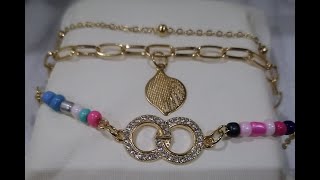 diy elegant bracelet and anklet [upl. by Kerby]