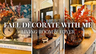 FALL DECORATE WITH ME  Living Room amp Foyer Autumn Decor [upl. by Raveaux]