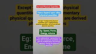 Derived Physical Quantities Education basics of Physics Units and Measurements [upl. by Azila]