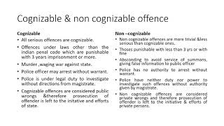 Cognizable amp non cognizable offence [upl. by Orlene]