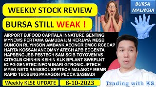 Weekly KLSE BURSA Update  8102023 💥BURSA STILL WEAK  💥 AIRPORT BJFOOD CAPITALA INNATURE GENTING [upl. by Filomena]