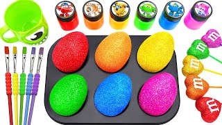 Satisfying Video Rainbow Mixing All Lollipop amp Color EGGS From Magic Glitter Candy amp Cutting ASMR [upl. by Helse]