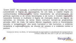 ENEM 2023  DO MEIO NATURAL AO ESPAÇO DA GLOBALIZAÇÃO  No Cerrado o conhecimento local [upl. by Christine420]