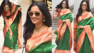 Actress Mugdha Chapekar Spotted Seen Donning Paithani Stunning Look  Vega Bollywood [upl. by Alaecim]