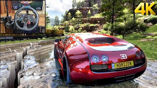 Bugatti Veyron  Forza Horizon 5 Steering Wheel  Shifter  Logitech G29 Gameplay [upl. by Yrtua716]