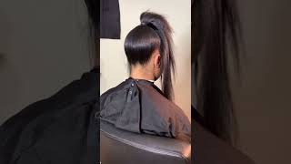 Crimped Ponytail 😍😍😍 ponytailtutorial crimps naturalhair [upl. by Anaher]