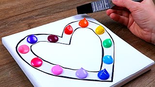 Simple Acrylic Painting Ideas on Canvas Abstract Heart  Easy Art [upl. by Spevek116]