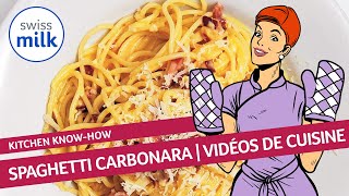 Comment faire des spaghetti carbonara  Vidéo de cuisine  Swissmilk 2013 [upl. by Stewardson]