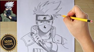 How To Draw Kakashi  Kakashi Drawing  How To Draw Anime  Kakashi Hatake drawing pencildrawing [upl. by Socher]