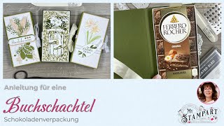 Buchschachtel basteln  stilvolle Verpackung für Schokolade oder anderes [upl. by Ylas253]