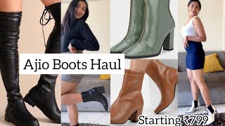 AJIO Trending BOOTS Haul 🛍 Starting ₹799 OnlyAnkle Length Boots ft AJIOLife [upl. by Mareah]