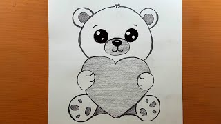 Como desenhar um lindo ursinho de pelúcia passo a passo desenhos fáceis a lápis  Easy Drawings [upl. by Iolenta]