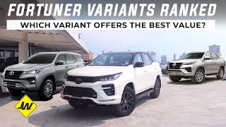 2022 Toyota Fortuner Variants Ranked LTD vs GRS vs Q vs V vs G [upl. by Anircam]