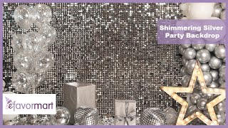 Shimmering Silver Party Backdrop  Shop The Look  eFavormartcom [upl. by Ardeha489]