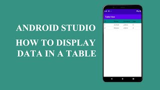 How to display data in a table in android studio [upl. by Ardnoed]