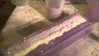 Making Luxury Lavender Soap with Modified Circling Taiwan Swirl [upl. by Reffotsirhc]