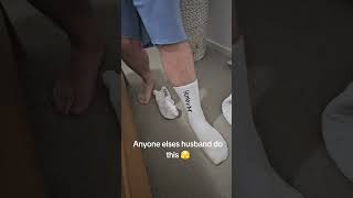 Husband Slides Off Socks In Unusual Way  ViralHog [upl. by Darline]