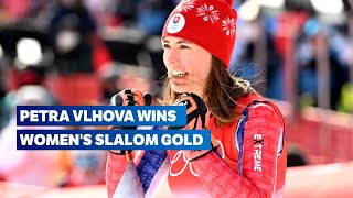 Petra Vlhova takes the Gold 🥇  Alpine Skiing Beijing 2022  Womens Slalom highlights [upl. by Allicsirp]