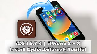 Install Cydia Jailbreak Rootful iOS 1674  iPhone 8  X [upl. by Spratt]