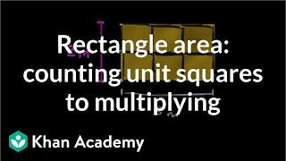 Rectangle area as product of dimensions same as counting unit squares  PreAlgebra  Khan Academy [upl. by Demaria]