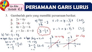 PERSAMAAN GARIS LURUS MATEMATIKA SMP KELAS 8 AYO KITA BERLATIH 41 NO 3 [upl. by Eleahcim146]