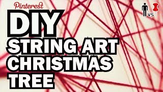 DIY String Art Xmas Tree  Broke for the Holidays [upl. by Ellen872]