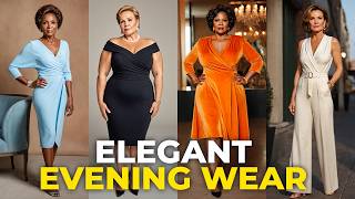 Elegant Evening Wear for Women Over 50  Stylish Evening Dresses amp Outfits for Women Over 60 [upl. by Hanonew737]