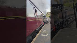 KWVR Steam Locomotive Departure from Keighley Station 4k [upl. by Maillij639]