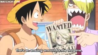 Sanjis first reaction to his wanted poster  One Piece HD [upl. by Trubow]