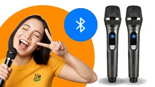 Microfone Duplo Dinâmico Karaokê Cantar em Dupla Sem Fio Bluetooth [upl. by Lesh397]