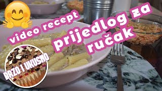 Prijedlog za ručak 1 Tjestenina u sosu od luka i bijelog mesa Video Recept [upl. by Sellma]