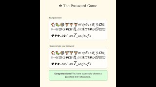 old WR Shortest password in the password game 61 characters [upl. by Bellis]