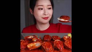 mukbang abalone pedas  yt  fume [upl. by Ahsrat]