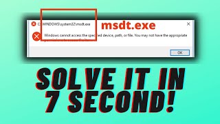 how to solve msdtexe error windows 10system 32 error windows 10 [upl. by Thanh]