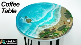 How to make an EPOXY OCEAN TABLE  resin art [upl. by Stargell]