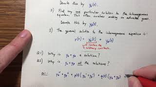 Lecture 17  Inhomogeneous 2nd order linear ODEs [upl. by Kemme]