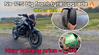 Ns 125 front tyre chenge  big front tyre upgrade🔥 ns125modified [upl. by Taddeo985]