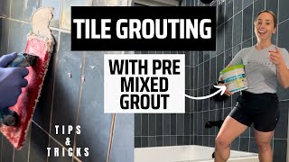 Grouting Tile With a Pre Mixed Grout [upl. by Archambault]