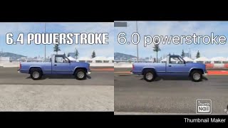 64 powerstroke sound vs 60 powerstroke sound beamng drive injoy [upl. by Kcirdorb]