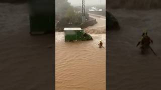 Deadly flash floods in Spain spainfloods flashfloods spain [upl. by Gitel20]