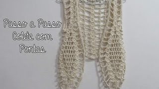 Crochet Vest with Tips  Pattern  Subtitles in English [upl. by Wendt742]